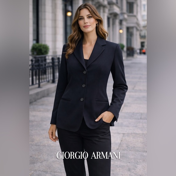 Giorgio Armani Jackets & Blazers - Giorgio Armani Borgo 21 Wool Blazer Jacket 42 IT Navy Blue Made in Italy
